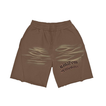 Heavyweight  Vintage Washed  Tiger Stripes Short Pants - 360 GSM